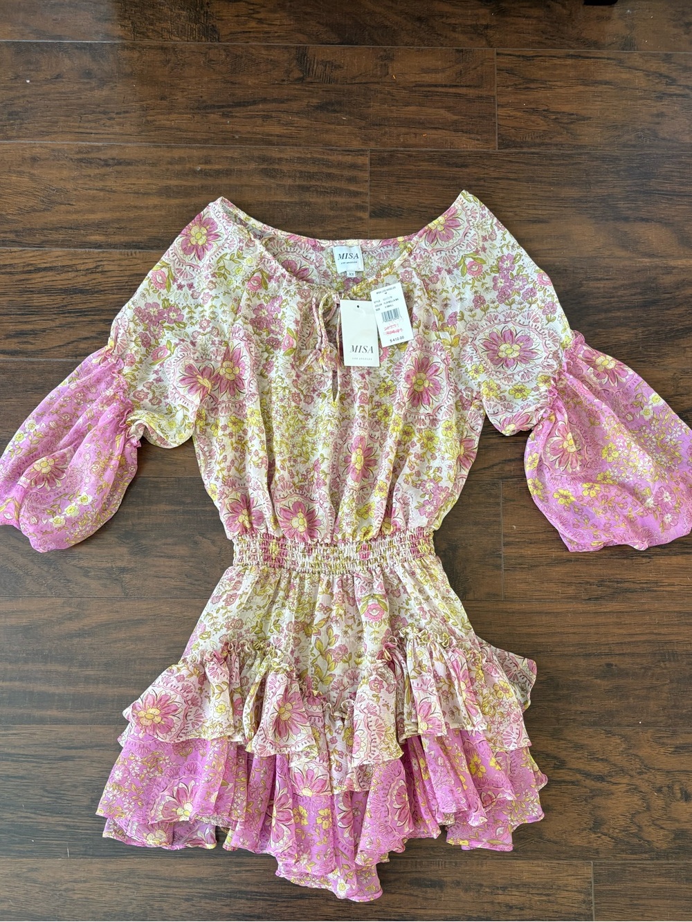 Misa LA NWT ruffled floral mini dress Sz XS
